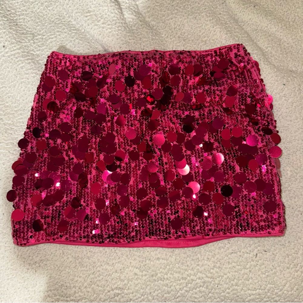 Shein Pink Sequin Mini Skirt